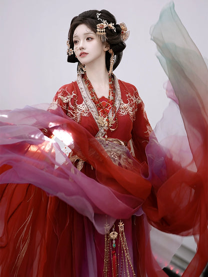 Mythology Series Red Koi Embroidered Myrobalan Skirt Hanfu