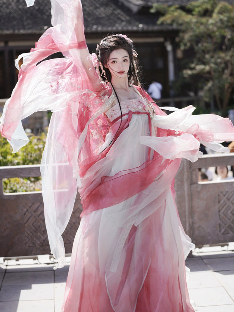 Twelve Flower Goddesses Series Peach Hanfu Dress