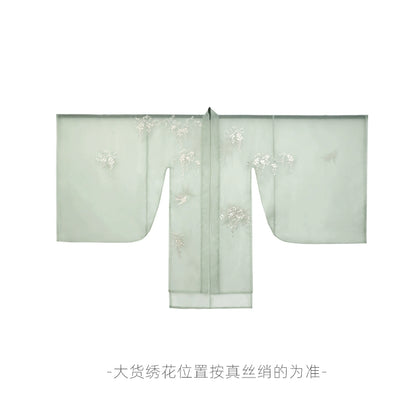 Shangyao Retreat Series Green Pink Gradient Song Hanfu