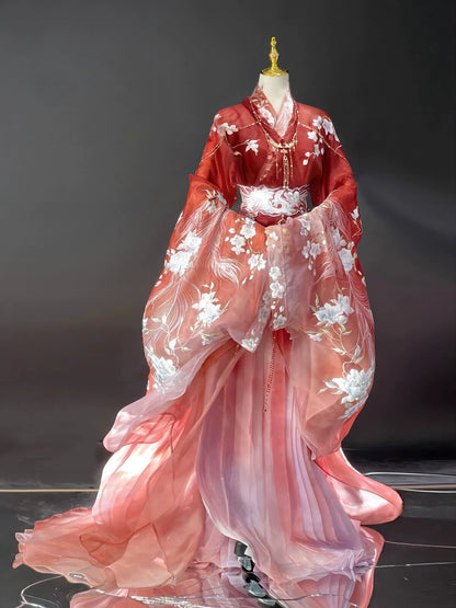 Haute Couture Series Woven Fabric Embroidered Qing Huan Phoenix Warring States Robe