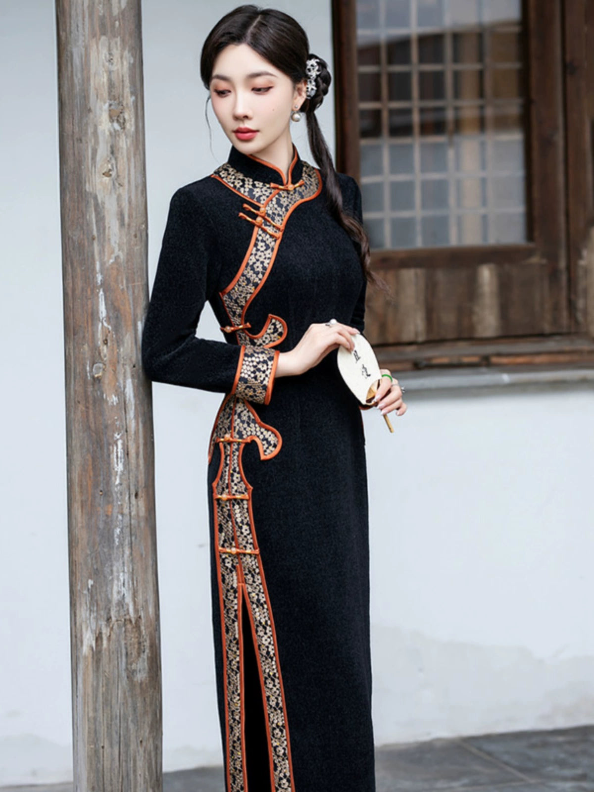 Plus Size Silk Autumn Winter Cheongsam Qipao 19