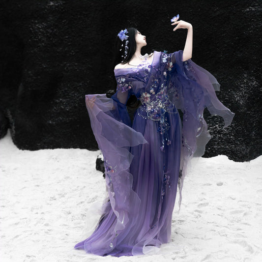 Haute Couture Series Woven Fabric Embroidered Hanfu Qing Huan Violethorn Jin