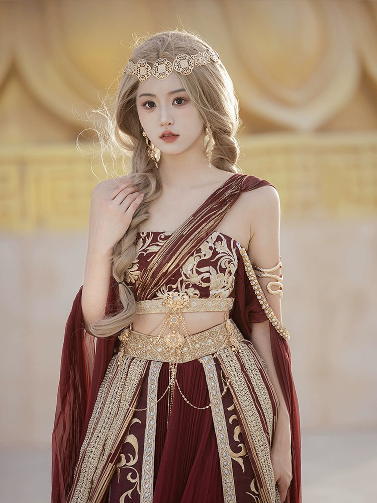 Exotic Series Two-Color Golden Scales Hanfu Dress