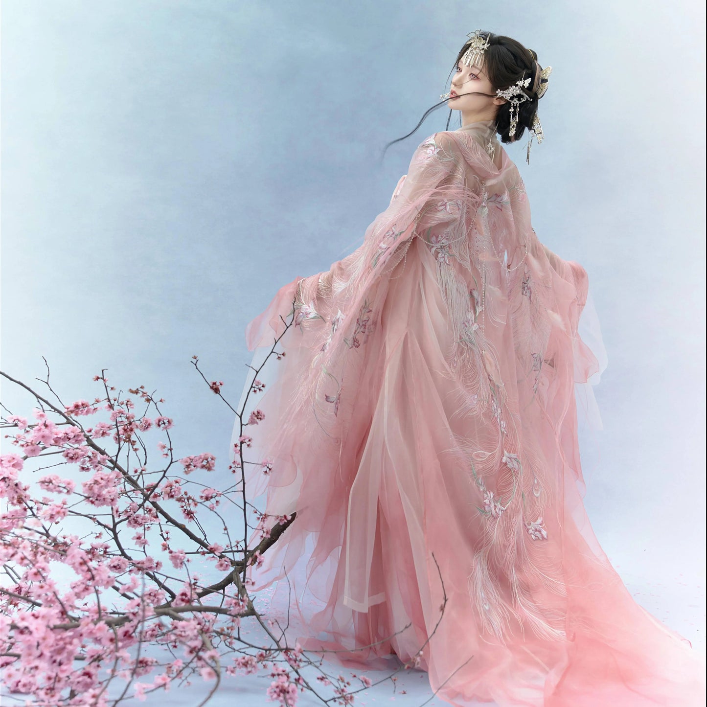 Haute Couture Series Woven Fabric Embroidered Hanfu Qing Huan Rubythornix Tang