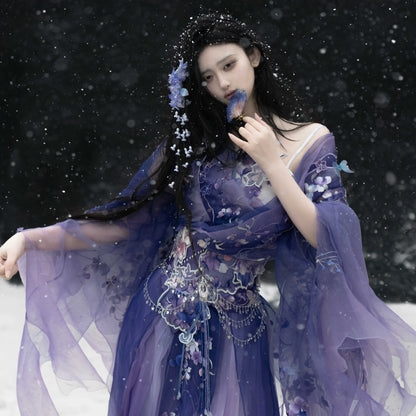 Haute Couture Series Woven Fabric Embroidered Hanfu Qing Huan Violethorn Jin