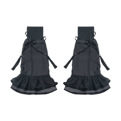 New Chinese Style Mix Slim Skirt Black Salt Suit