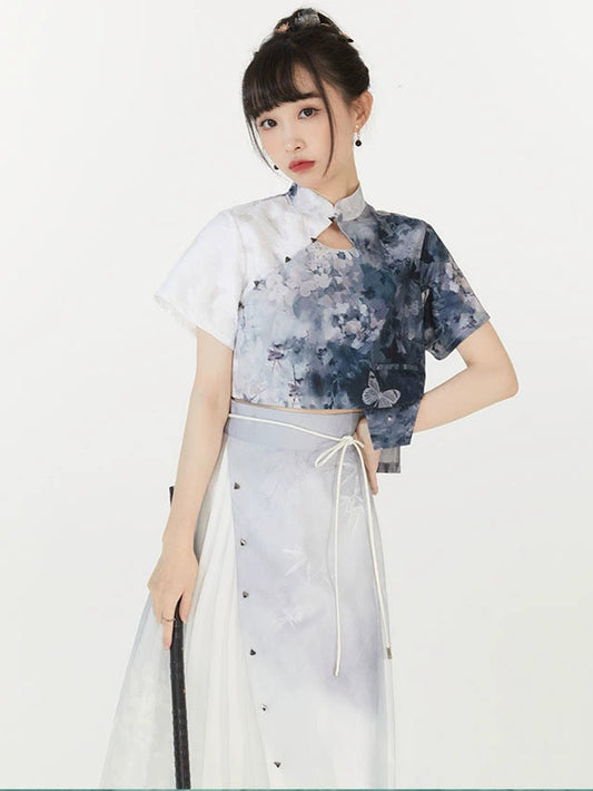Huadie Tu : Floral Lepidoptera Scroll