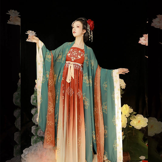 LOOKBOOK SERIES Tang Dynasty Khaki Red Green Hanfu