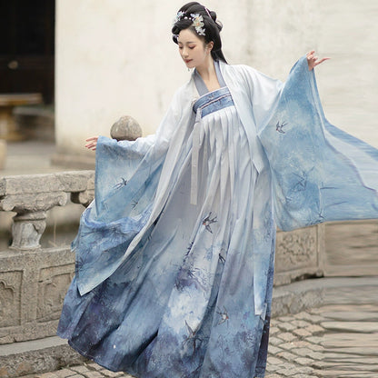 Unisex Original Hanfu 寄君曲 chest-length skirt with large sleeves