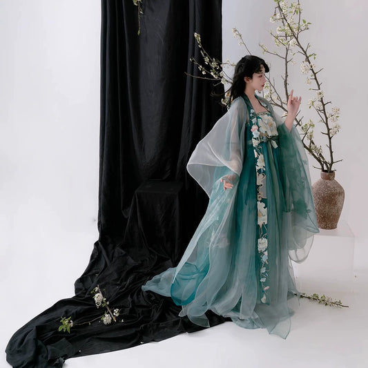 Haute Couture Series Woven Fabric Embroidered Hanfu Qing Huan Novempax Peaceglade