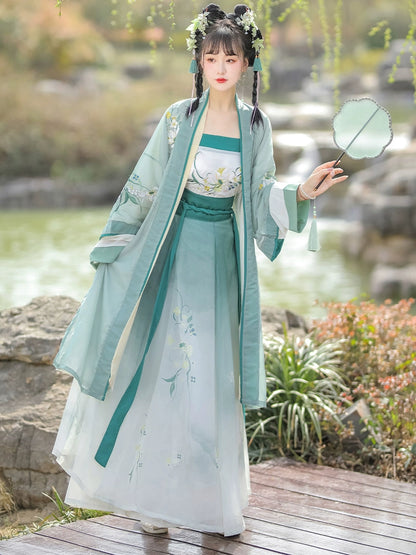 Song Dynasty original Hanfu for women Long gown with front opening 子衿