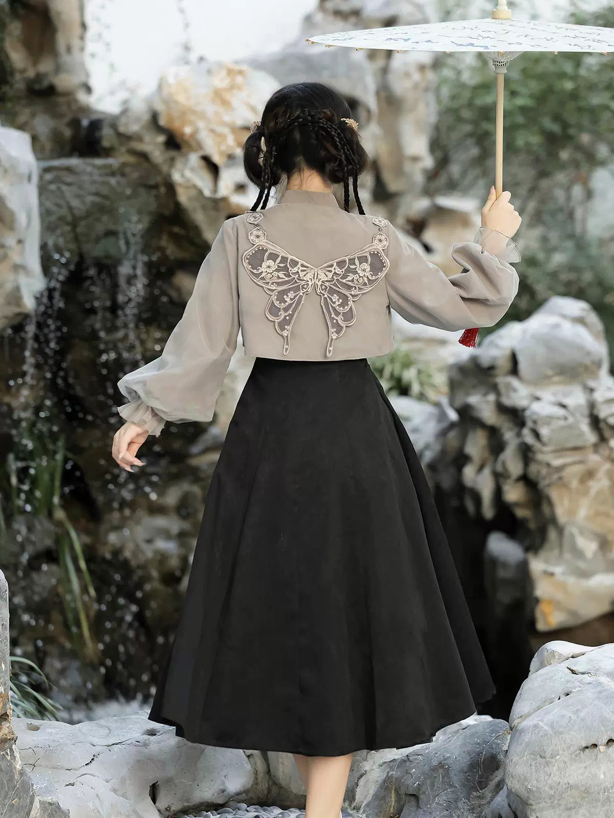 Neverland Series Han Elements Modern Hanfu Butterfly Ash