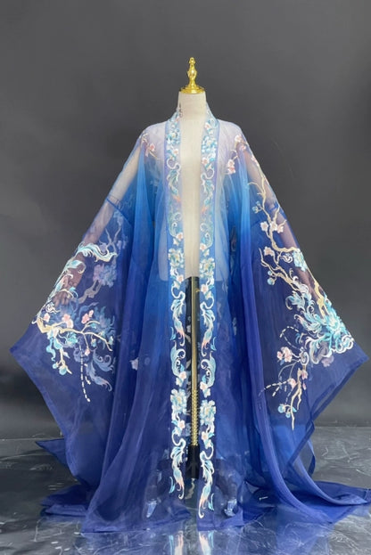 Haute Couture Series Woven Fabric Embroidered Qing Huan Moon Star Goddess Qin Hanfu