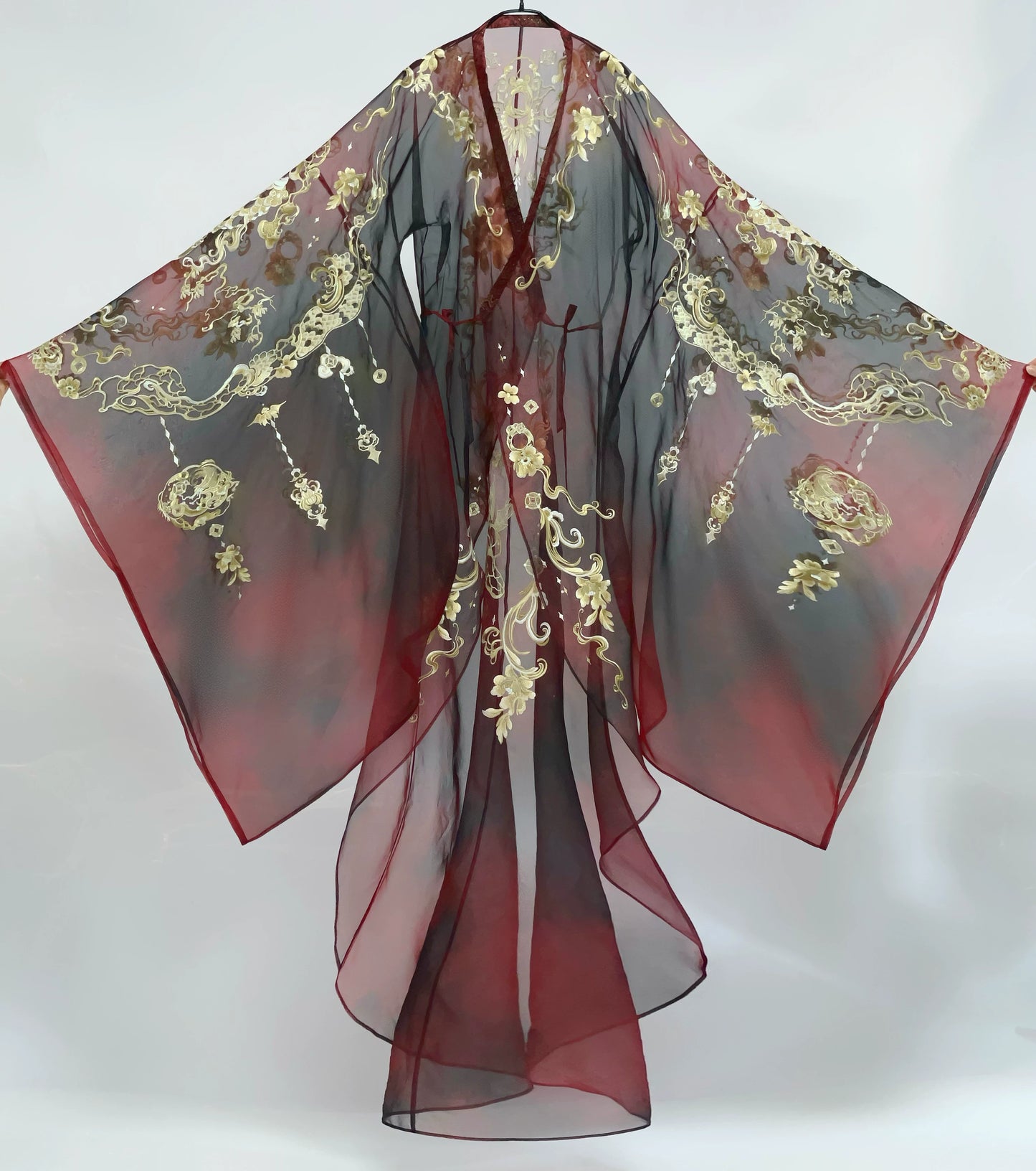 Haute Couture Series Woven Fabric Embroidered Hanfu Qing Huan Meet Dragon Qin