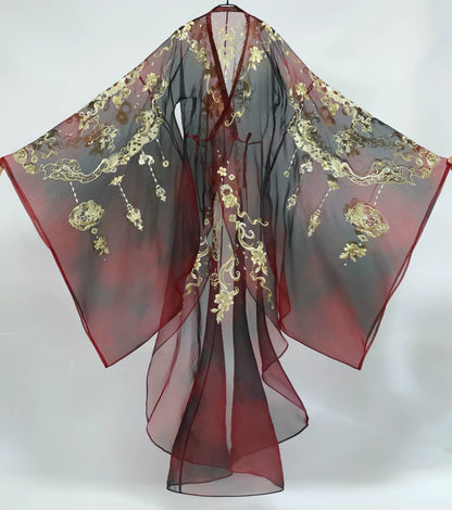 Haute Couture Series Woven Fabric Embroidered Hanfu Qing Huan Meet Dragon Qin