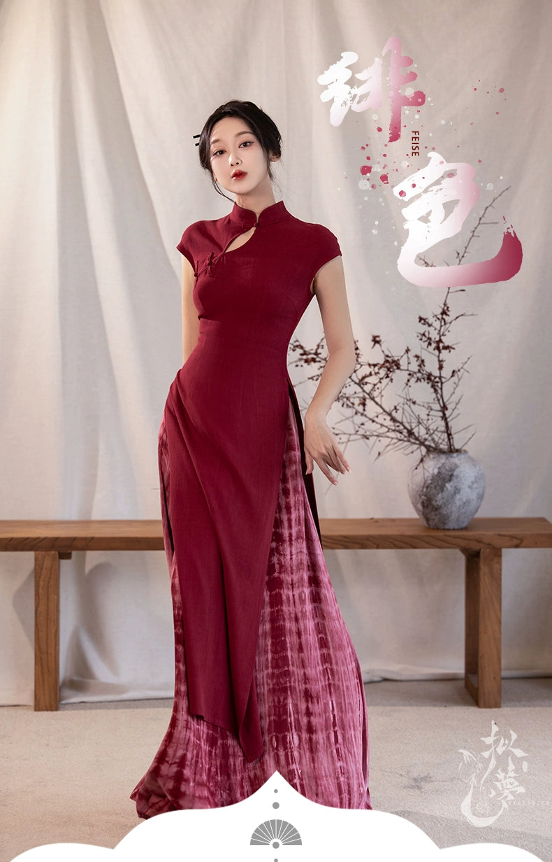 Dreams Scarlet Slit New Chinese Aodai Dress