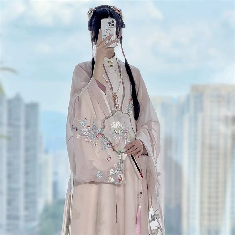 LOOKBOOK SERIES Ming Dynasty Pink Green Shirt Hanfu