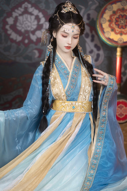 Timeless Fragrance Series Blue Waves Bright Moon Hanfu