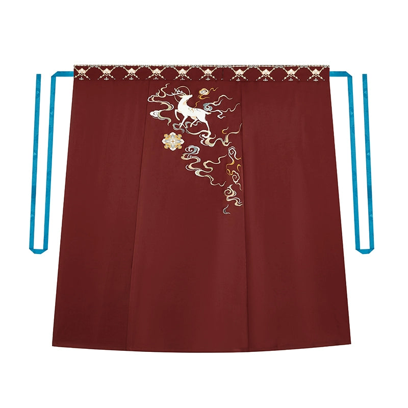 Lookbook Series Weaving Song Dynasty Hanfu Jacquard Satin Swirl Skirt