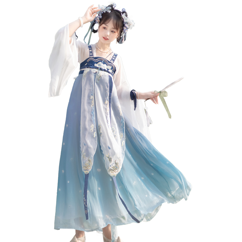 LOOKBOOK SERIES Tang Dynasty Green Blue Shirt Hanfu