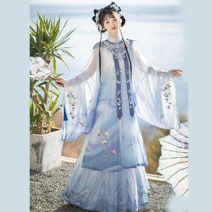 LOOKBOOK SERIES Ming Dynasty Horse Face Skirt Blue Purple Set