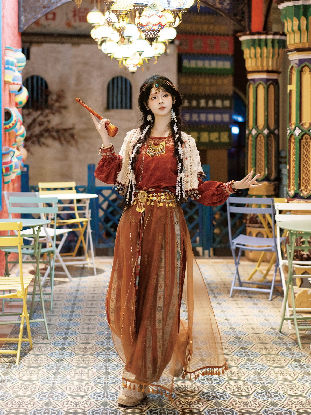 Lookbook Series Ethnic Autumn Hanfu Rosy Sunset