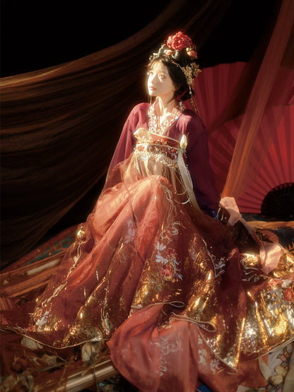 Ethereal Dreamscape Series Supreme Hanfu-Palace Brightening Crimson