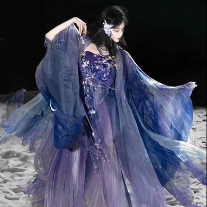 Haute Couture Series Woven Fabric Embroidered Hanfu Qing Huan Violethorn Tang