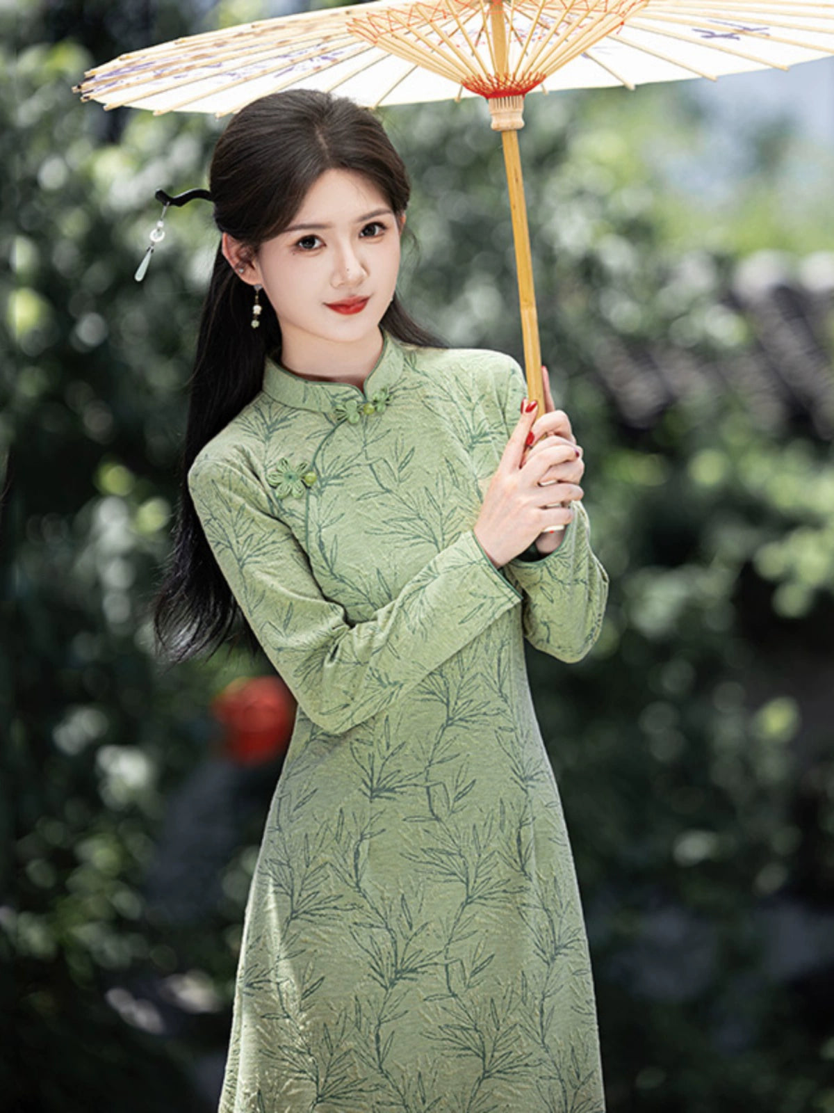 Plus Size Silk Autumn Winter Cheongsam Qipao 25