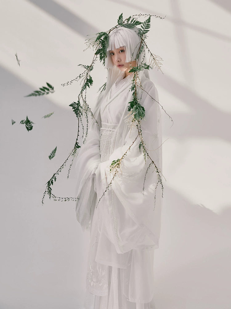 Qingqing Baiyi : Lingering Linen-Large Sleeve Shirt