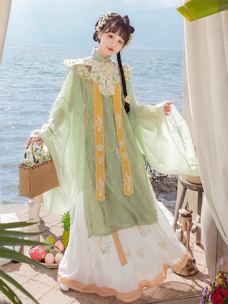 LOOKBOOK SERIES Ming Horse Face Skirt Red Green Hanfu