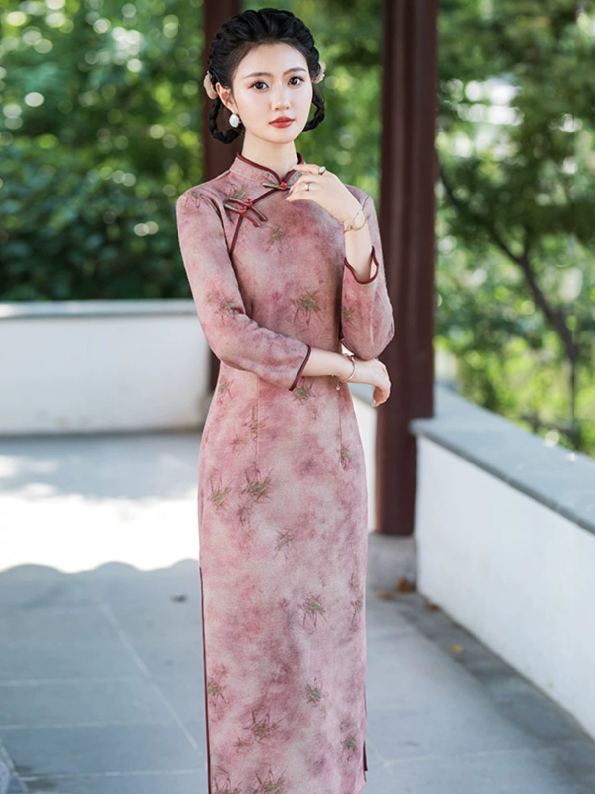 Plus Size Silk Autumn Winter Cheongsam Qipao 18