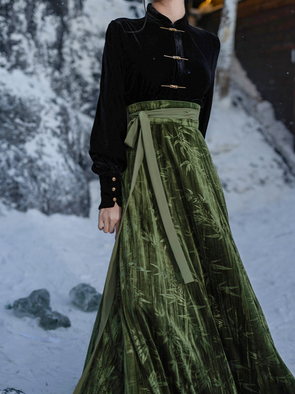 Dreams Multi-Colored Basic Velvet Torn Skirt