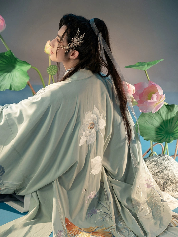 Qing He Jin Li : Iridescent Couple-Big Sleeve Shirt