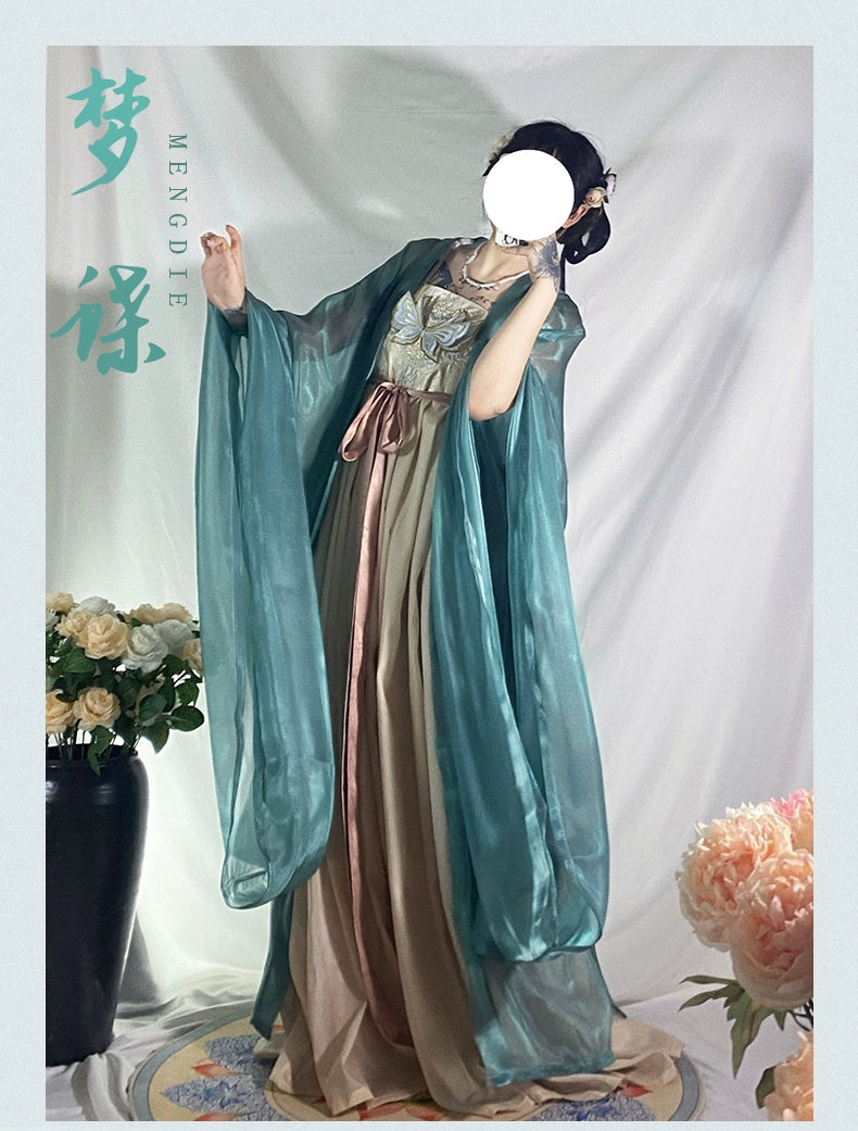 LOOKBOOK SERIES Ming Dynasty Beige Blue Shirt Hanfu