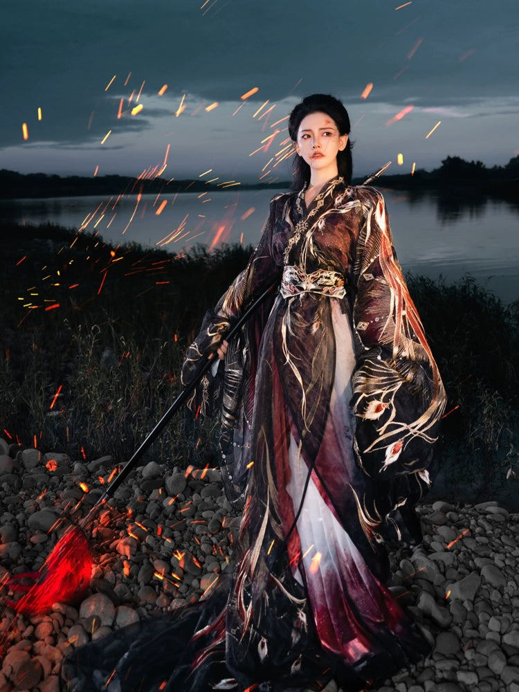 Experience the allure of ancient China with our Hanfu Warring States Period Men's and Women's Robe Heavy Industry Suit. Discover the elegance of traditional Chinese dress with our meticulously crafted attire, offering a glimpse into the royal fashion of the Warring States Period. Explore our collection for a selection of traditional robes, jackets, and boots, and immerse yourself in the timeless beauty of Hanfu clothing.