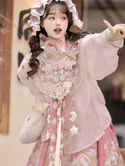 Bestie Series 4 Styles Ming Modern Horse-Faced Skirt Hanfu Suit