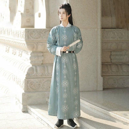 Tang Dynasty Hanfu Men Unisex Round Collar Scholar