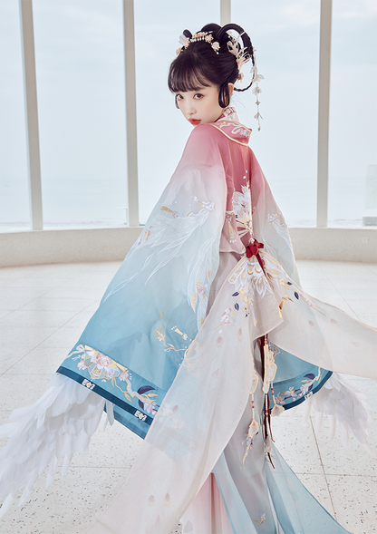 He Zhi Yu Xian : Crane Plume Celestial-Large Sleeve Shirt