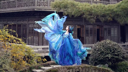 Oriental Aesthetics Series Blue Morpho Hanfu Dress