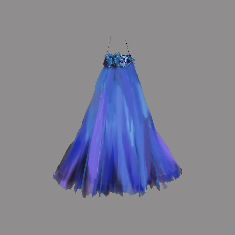 Mythology Series Blue Butterfly Embroidered Myrobalan Skirt Hanfu