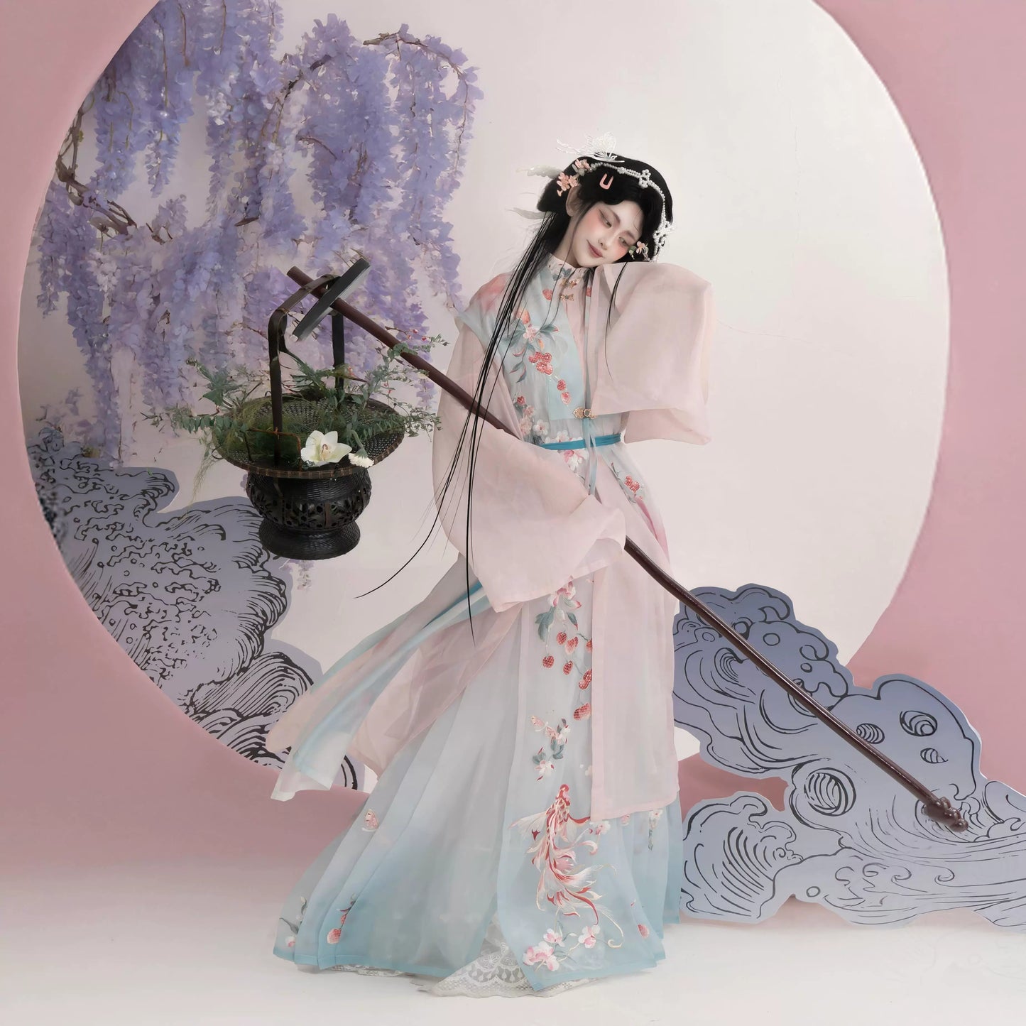 Haute Couture Series Woven Fabric Embroidered Hanfu Qing Huan Imperial Concubine's Smile Song Ming