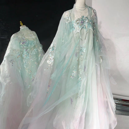 Haute Couture Series Woven Fabric Embroidered Hanfu Qing Huan Moon Goddess Tang