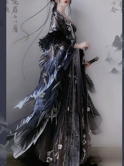 Ethereal Dreamscape Series Supreme Hanfu-Dusky Plumage Adorned with Rainbow-like Elegance