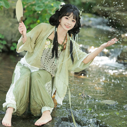 Bestie Series Green Grape Hanfu Knickers Suit