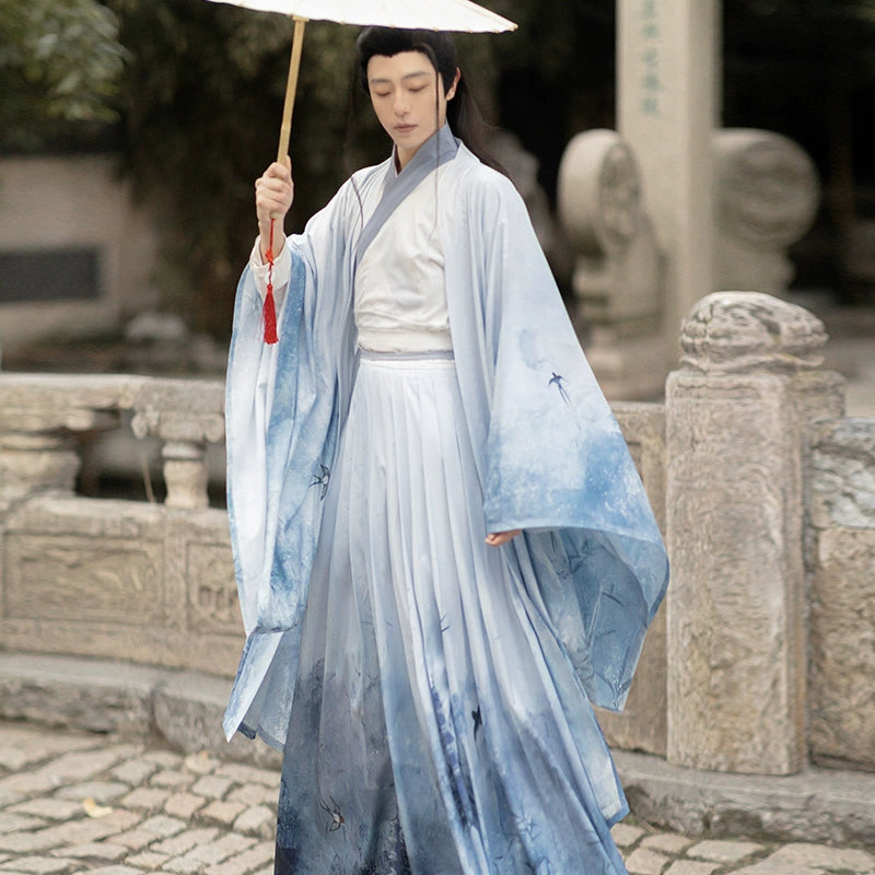 Unisex Original Hanfu 寄君曲 chest-length skirt with large sleeves