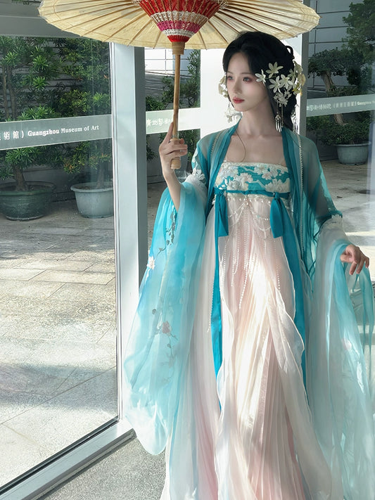 Twelve Flower Goddesses Series Apricot Hanfu Dress