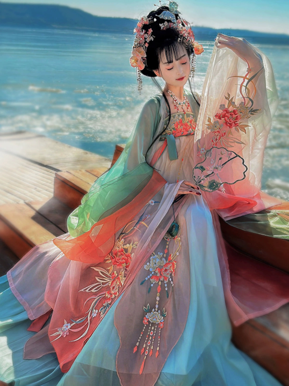 Lookbook Series 2025 Hanfu Haze Green Mist Orange