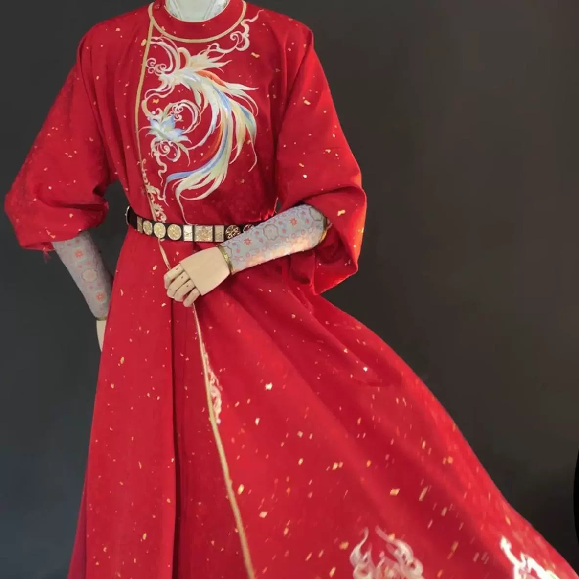 Haute Couture Series Woven Fabric Embroidered Hanfu Qing Huan Royal Phoenix Groom