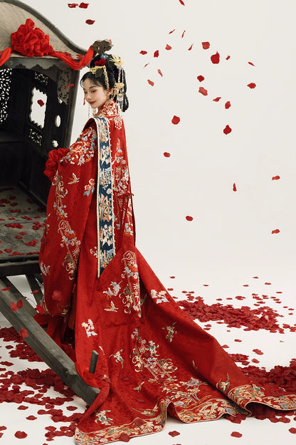 Haute Couture Series Woven Fabric Embroidered Qing Huan Bride Wedding Hanfu